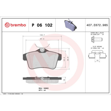 BREMBO Bremsklötze HA | CITROEN DS 5 11-15 | P 06 102