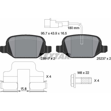 Bremsbelagsatz Alfa T. Mito 0,9-1,6 Jtdm 08 | 2351705