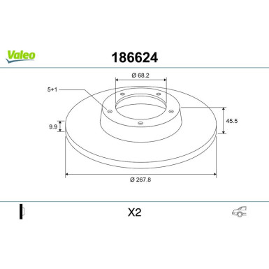 VALEO Bremsscheibe | 186624