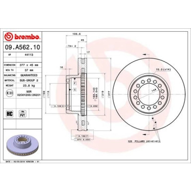 BREMBO Bremsscheibe | 09.A562.10