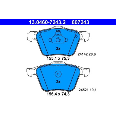 Bremsbelagsatz Volvo P. S60 10-/S80 06-/V60 10-/V70 07-/Xc70 07 | 13.0460-7243.2