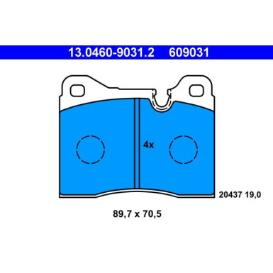 ATE Bremsbeläge | 13.0460-9031.2
