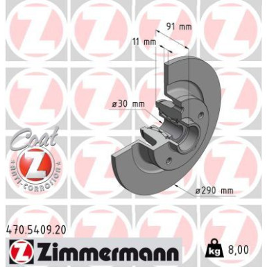 ZIMMERMANN Bremsscheibe | 470.5409.00