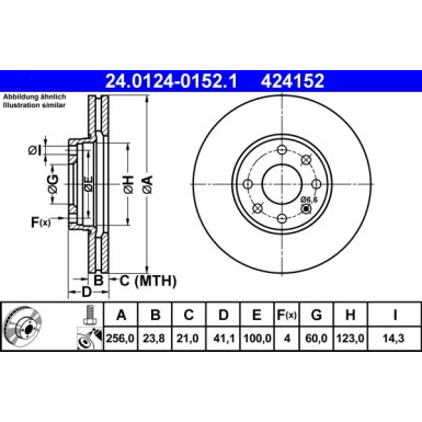 Bremsscheibe Opel P. Astra 1.2-1.8 16V 98-09 | 24.0124-0152.1