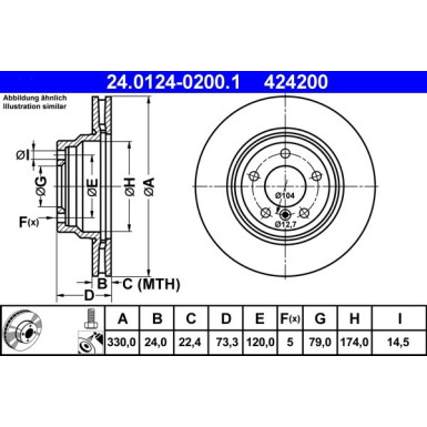 Bremsscheibe Bmw S. 1/3/X1 2.0-3.0 05-15 | 24.0124-0200.1