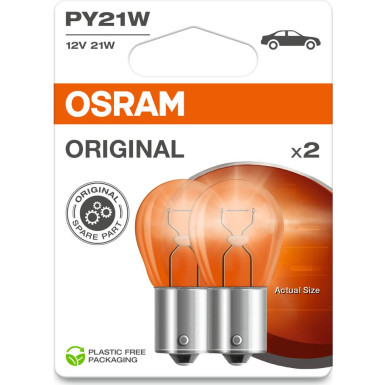 PY21W 12V 21W BAU15s Gelb Blister 2 Stück OSRAM