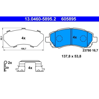 Bremsbelagsatz Subaru P. Impreza/Legacy 1,6-2,2 95-00 | 13.0460-5895.2