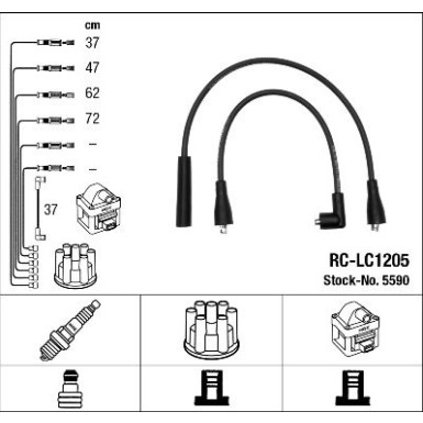 RC-LC1205 NGK | Zündkabelsatz | Lancia Beta 2000 76-84 | 5590