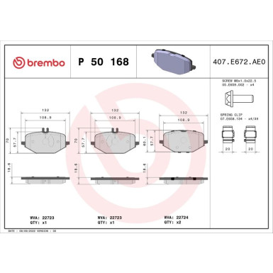 BREMBO Bremsklötze HA | MERCEDES GLE 18 | P 50 168