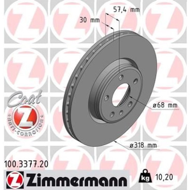 ZIMMERMANN Bremsscheibe | 100.3377.20