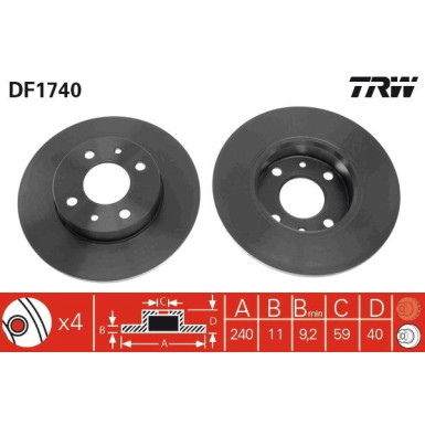 TRW Bremsscheibe | DF1740