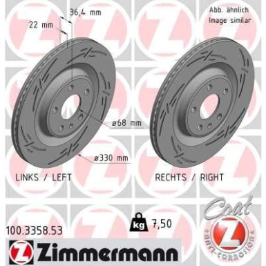 ZIMMERMANN Bremsscheibe | 100.3358.53