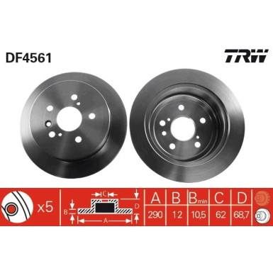 TRW Bremsscheibe | DF4561