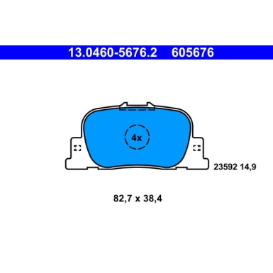 ATE Bremsbelagsatz, Scheibenbremse | 13.0460-5676.2