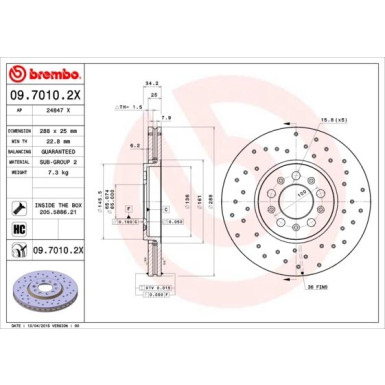 Bremsscheibe VA Xtra | AUDI A1,A3,VW,SEAT,SKODA 98 | 09.7010.2X