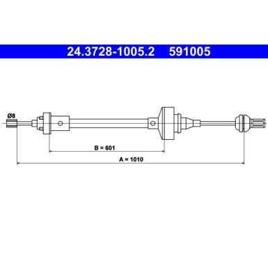 ATE Kupplungsseil | 24.3728-1005.2