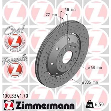 ZIMMERMANN Bremsscheibe | 100.3341.70