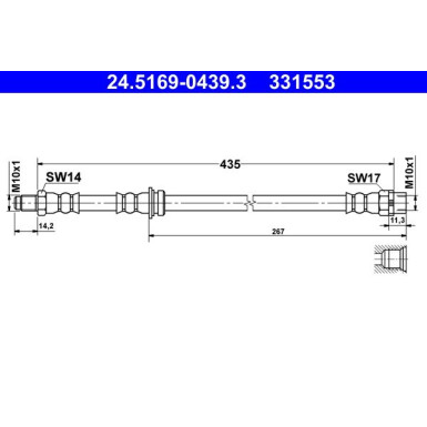 ATE Bremsschlauch | 24.5169-0439.3