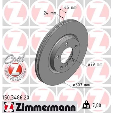 ZIMMERMANN Bremsscheibe | 150.3486.20