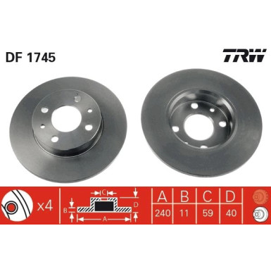 Bremsscheibe Fiat S. 500/Panda 07 | DF1745