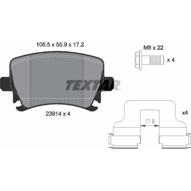 Bremsbelagsatz Vw T. A3/Passat/Golf 5/A4/A6/Octavia | 2391401