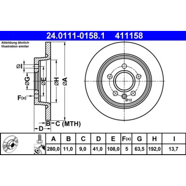 Bremsscheibe Volvo T. C30/C70/S40/V40/V50 04 | 24.0111-0158.1