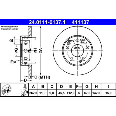 Bremsscheibe Db P. W201 1,8-2,5 82-93 | 24.0111-0137.1