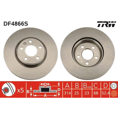 Bremsscheibe Vw S. A4/A5 07 | DF4866S