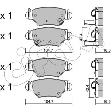 Bremsklötze HA | OPEL Astra,Zafira 98 | 822-259-0