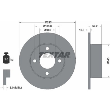 Bremsscheibe Vw T. A80/100 | 92026100