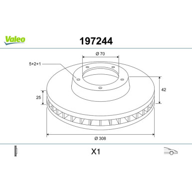VALEO Bremsscheibe | 197244