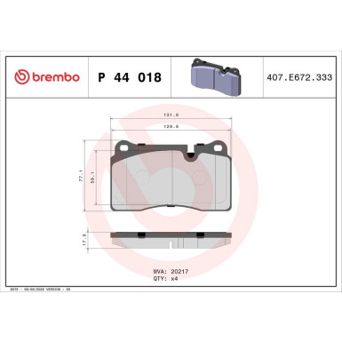 BREMBO Bremsklötze VA | LAND ROVER | P 44 018