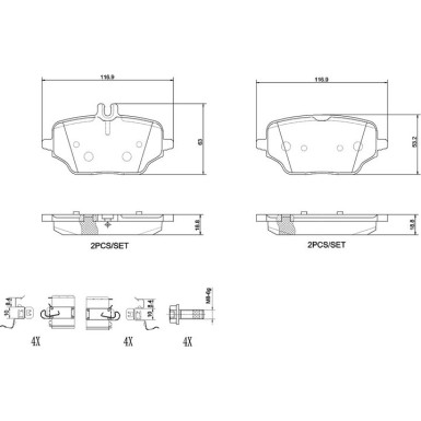 BREMBO Bremsklötze HA | MERCEDES | P 50 162