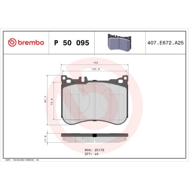 BREMBO Bremsklötze VA | MERCEDES SL (R231) 2012 | P 50 095