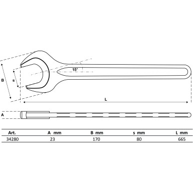 BGS Einmaulschlüssel | DIN 894 | SW 80 mm | 34280