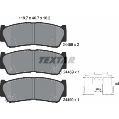 Bremsbelagsatz Hyundai T. Santa Fe 06-08 | 2448801