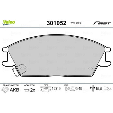 VALEO Bremsbeläge | 301052