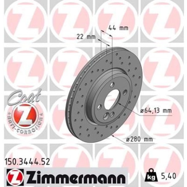 22 481 001 Sport Bremsscheibe VA Sport | MINI 06 | 150.3444.52