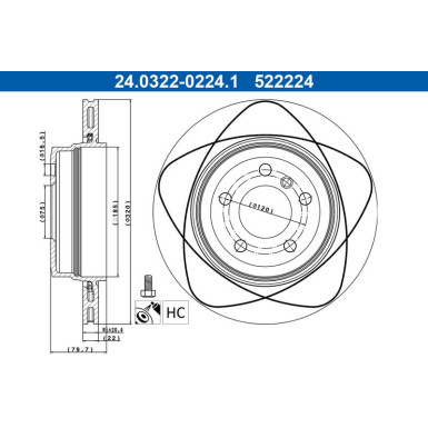 Bremsscheibe | 24.0322-0224.1