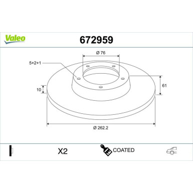 VALEO Bremsscheibe | 672959