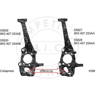 Achsschenkel VA li | AUDI A4,A5,Q5 07 | 55829