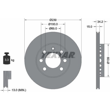 Bremsscheibe Vw P. A2 1.2Tdi | 92106403