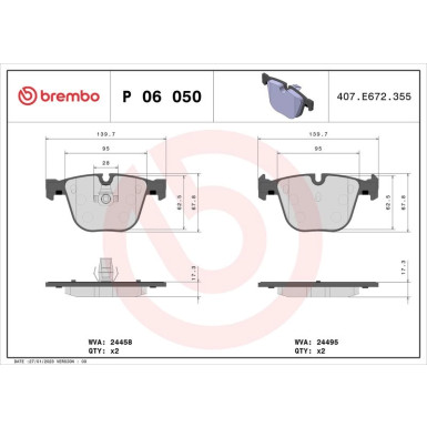 BREMBO Bremsklötze HA | BMW X5, X6 06-18 | P 06 050