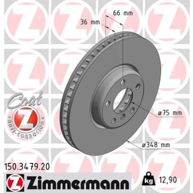 11 481 075 Bremsscheibe VA re | BMW F01,F02,F07,F10,F11 09 | 150.3479.20