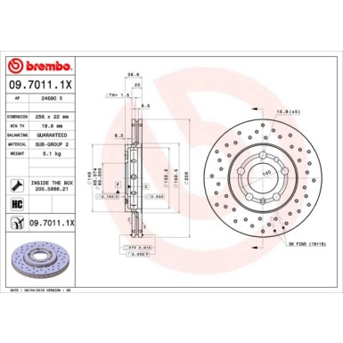 Bremsscheibe VA Xtra | AUDI A1,A3,VW Golf,SEAT,SKODA 96 | 09.7011.1X