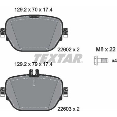 Bremsbelagsatz Db T. W213/X253 3.0-4.0 16 | 2260201