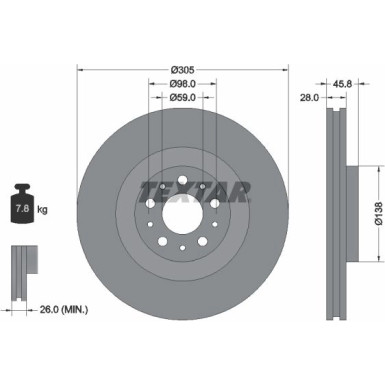 Bremsscheibe Fiat P. Doblo 10 | 92237603