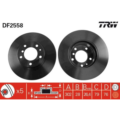 Bremsscheibe Bmw P. E32/34 | DF2558