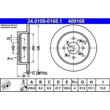 Bremsscheibe Honda T. City 1.4 08 | 24.0109-0168.1