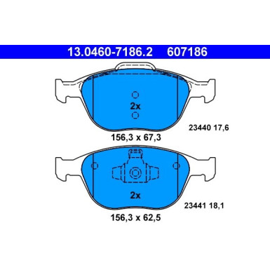 Bremsbelagsatz Ford P. Fiesta/Focus/Tourneo/Transit 1,8-2,0 02-13 | 13.0460-7186.2